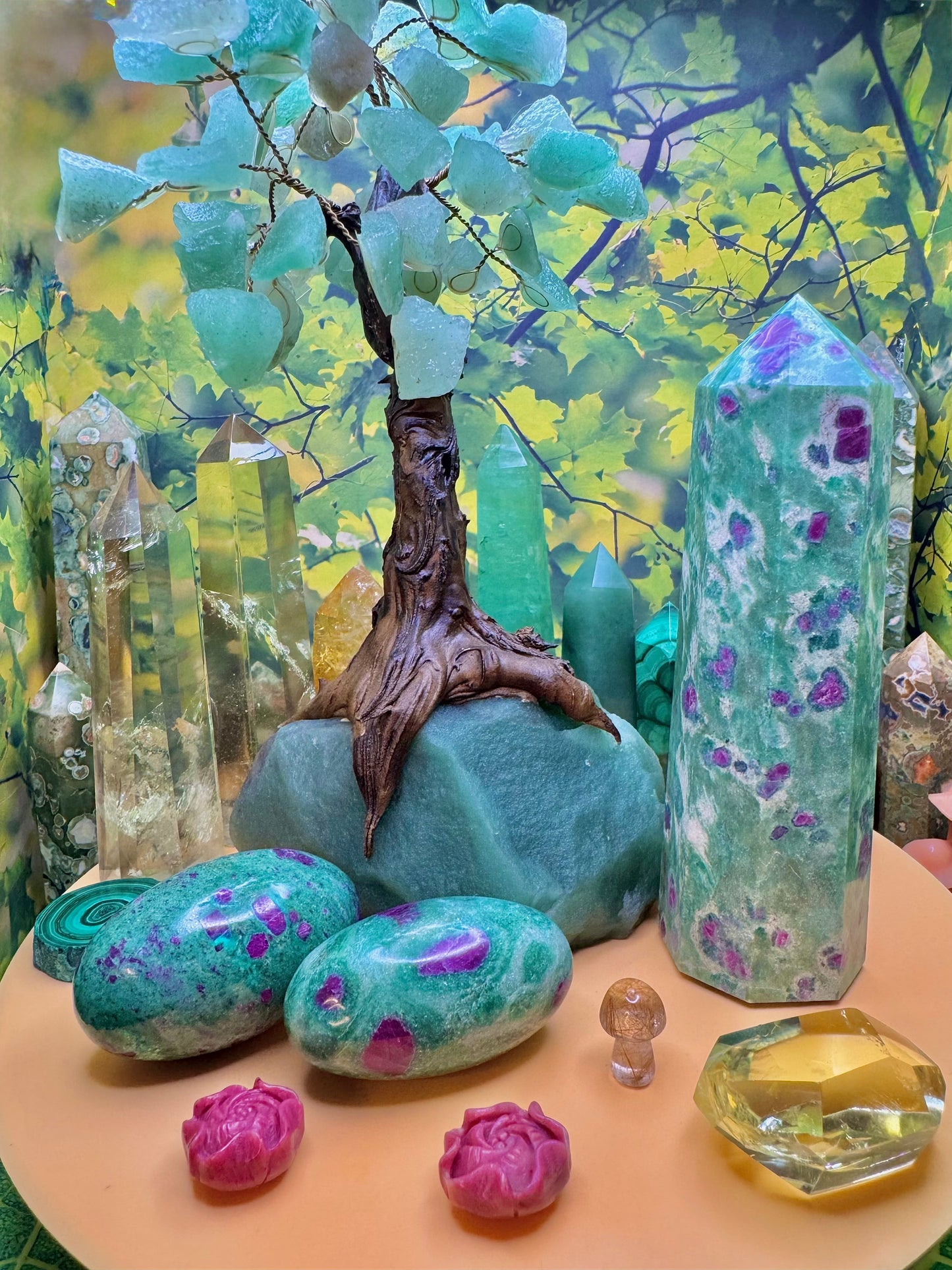 Ruby Fuchsite Tower