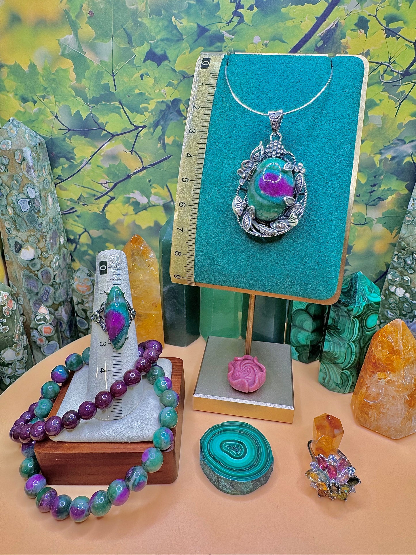 Ruby Fuchsite Pendant .925 Silver (Vintage Style)