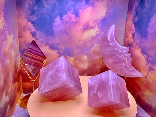 Rose Quartz Floating Cube (Smaller)