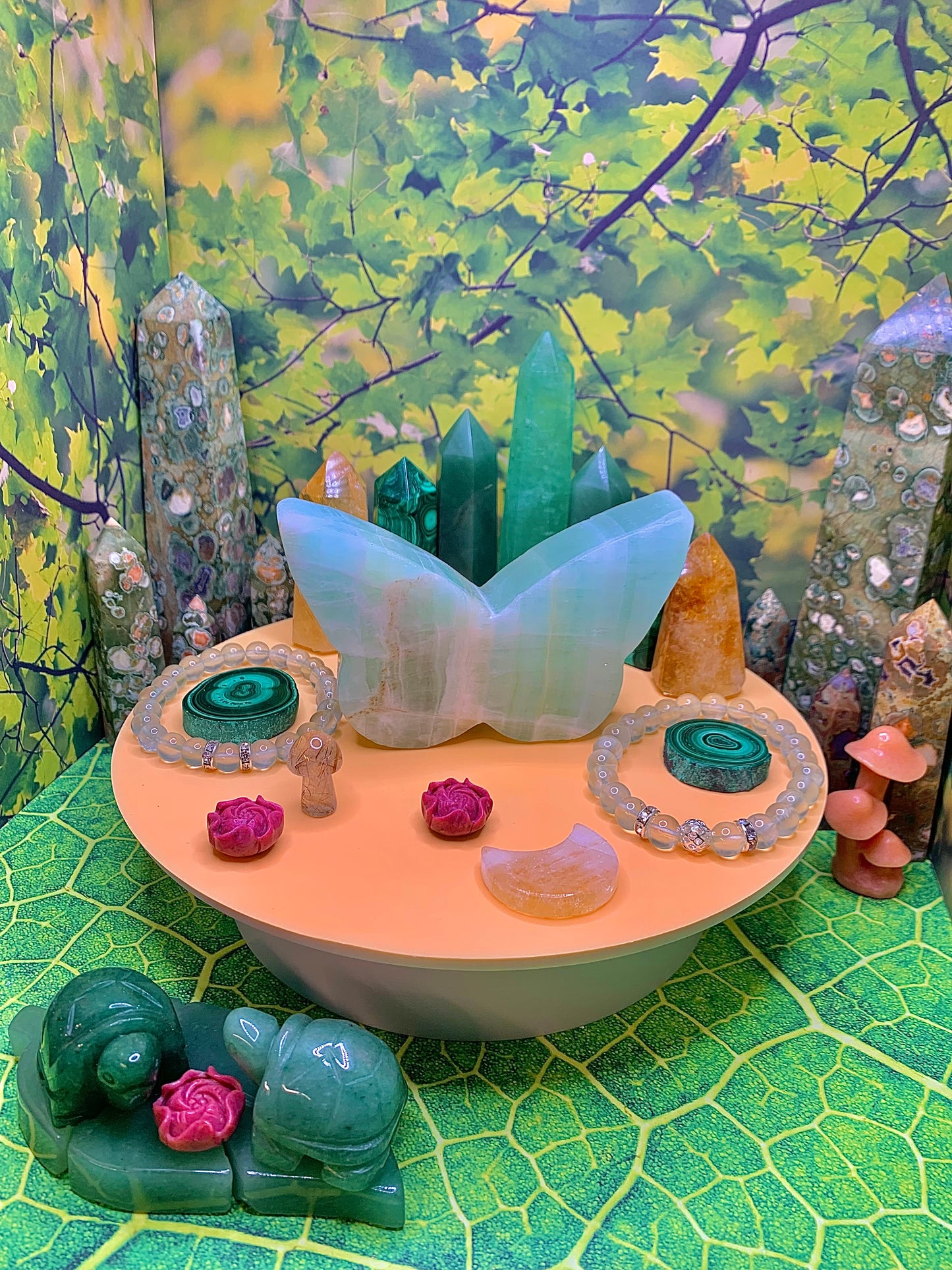 Pistachio Calcite Butterfly 🦋 Carving