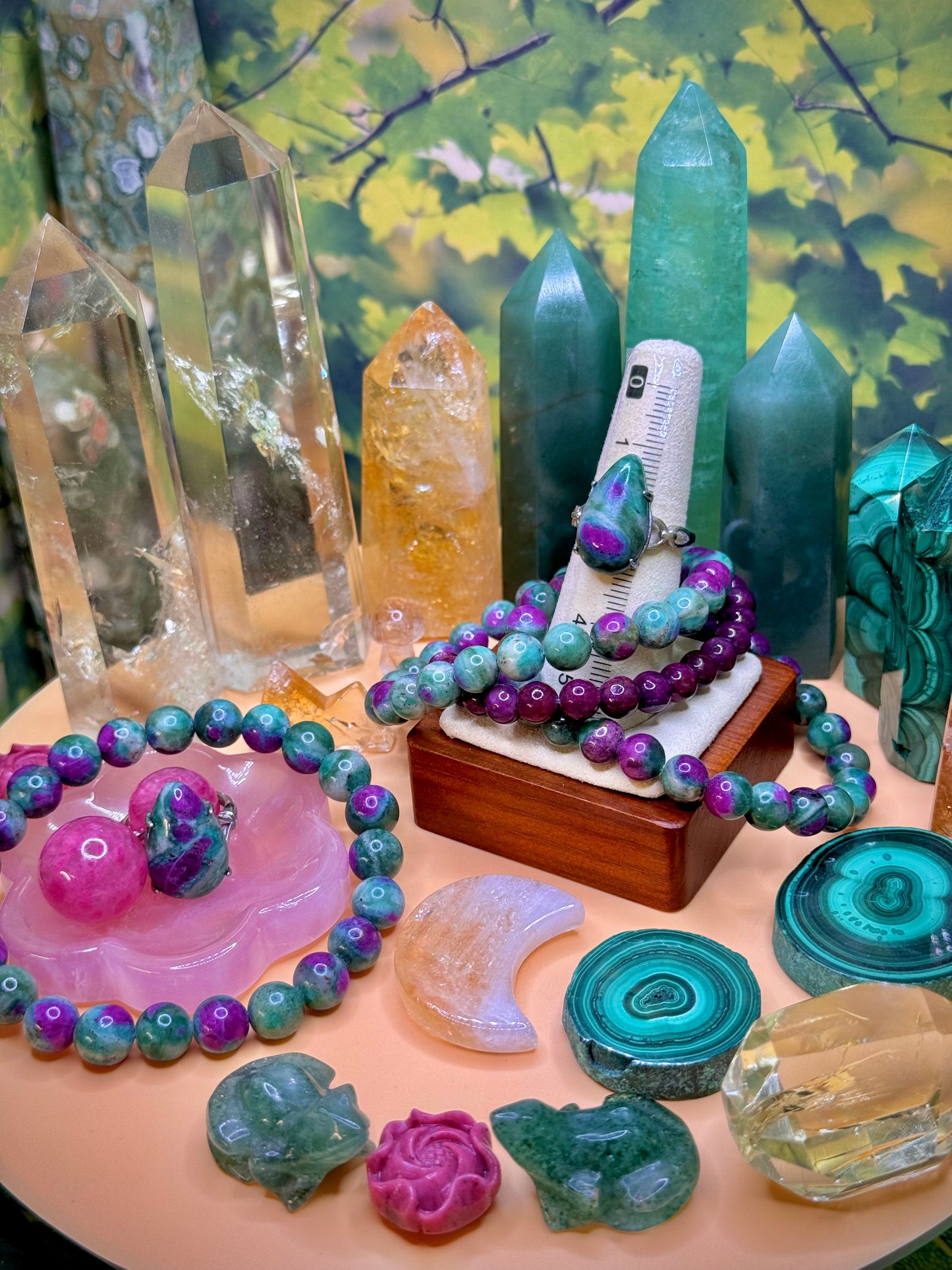 Ruby Fuchsite Teardrop Ring .925