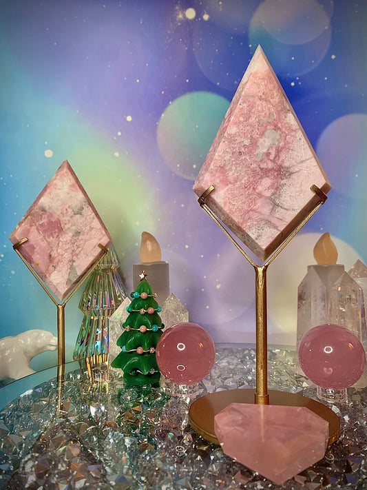 Pink Opal Diamond on Stand