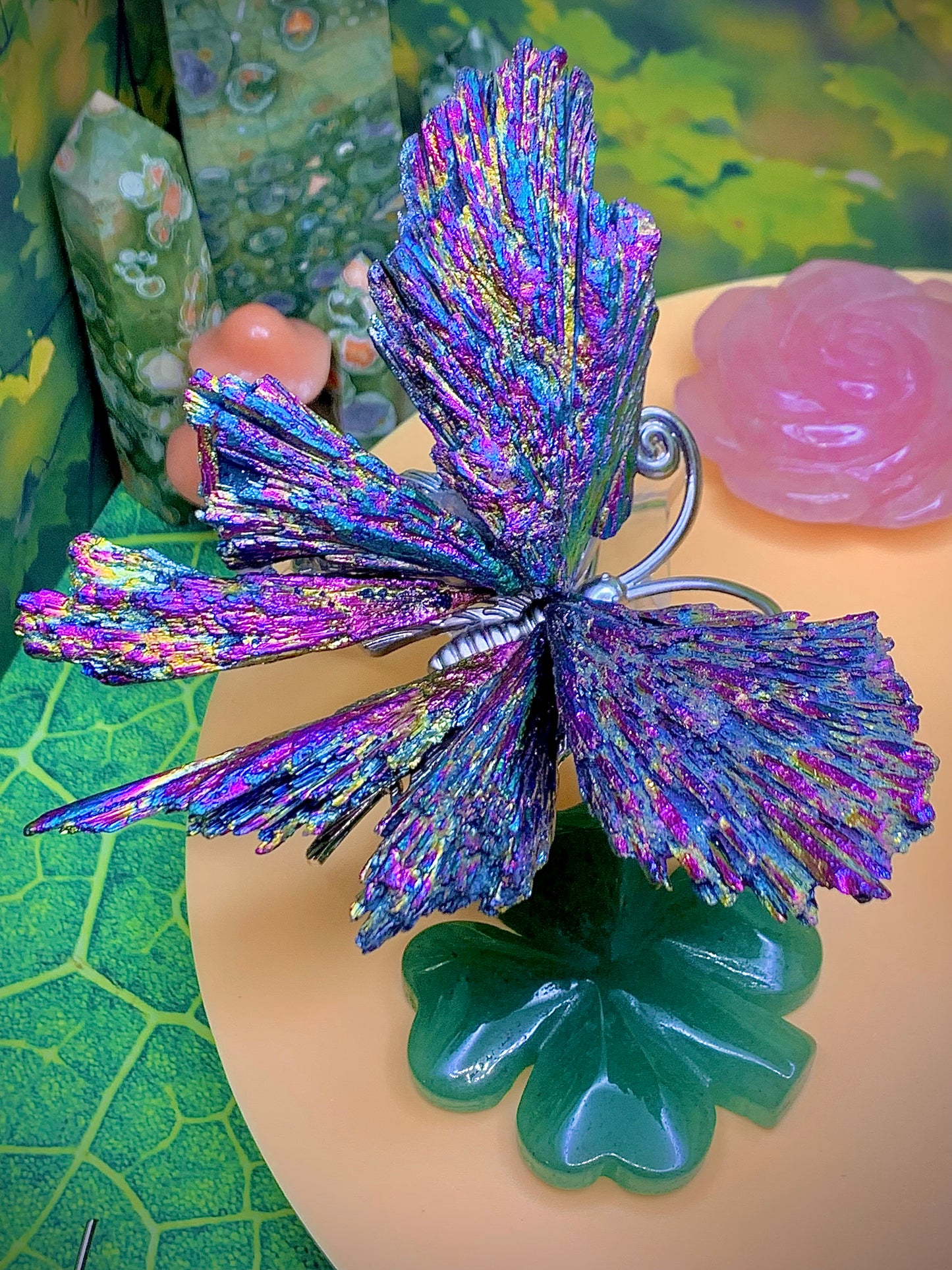 Rainbow Aura Kyanite Butterfly 🦋 (Silver)