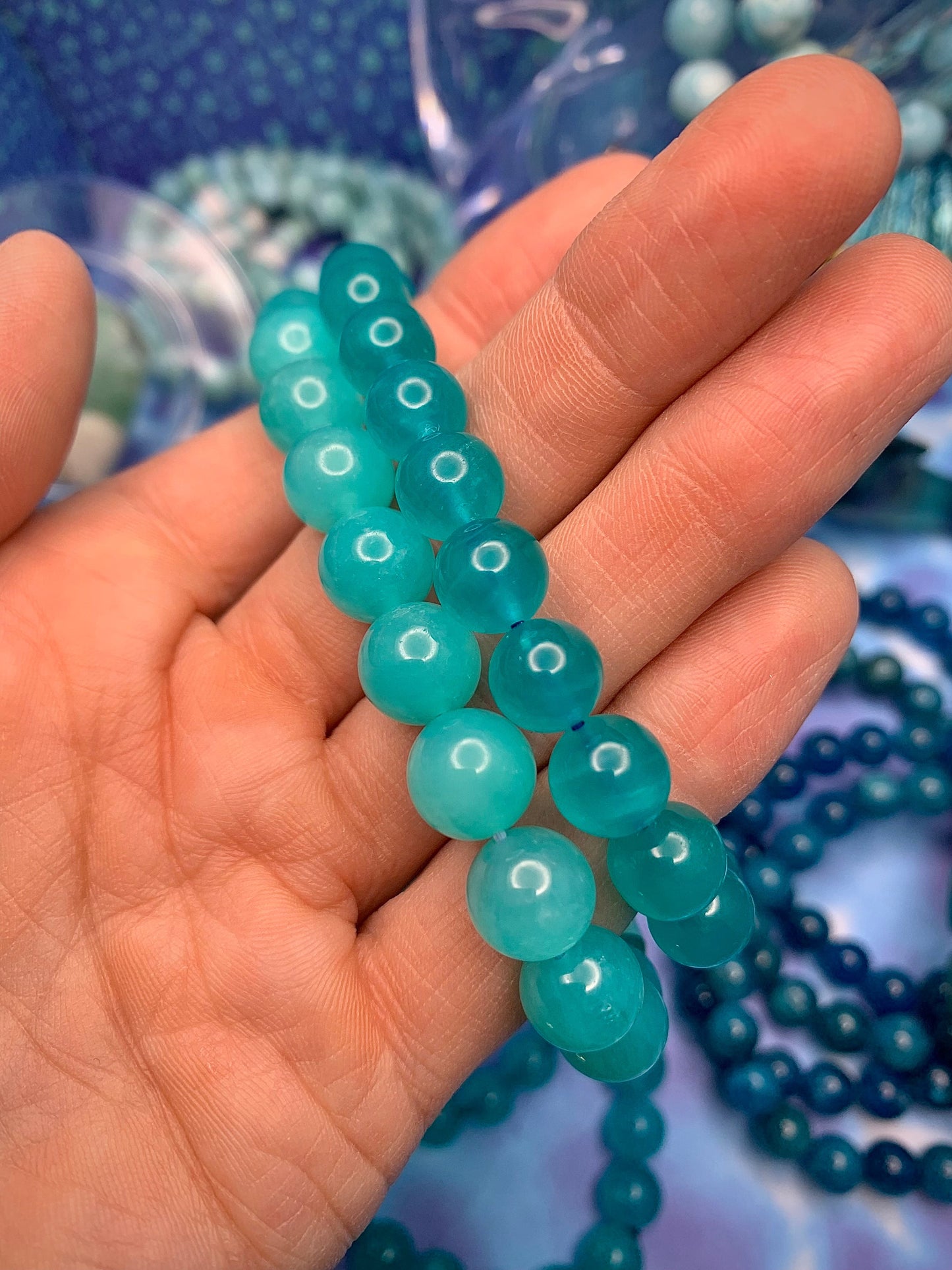 Amazonite 9mm Round Bead Bracelet *Premium Quality *