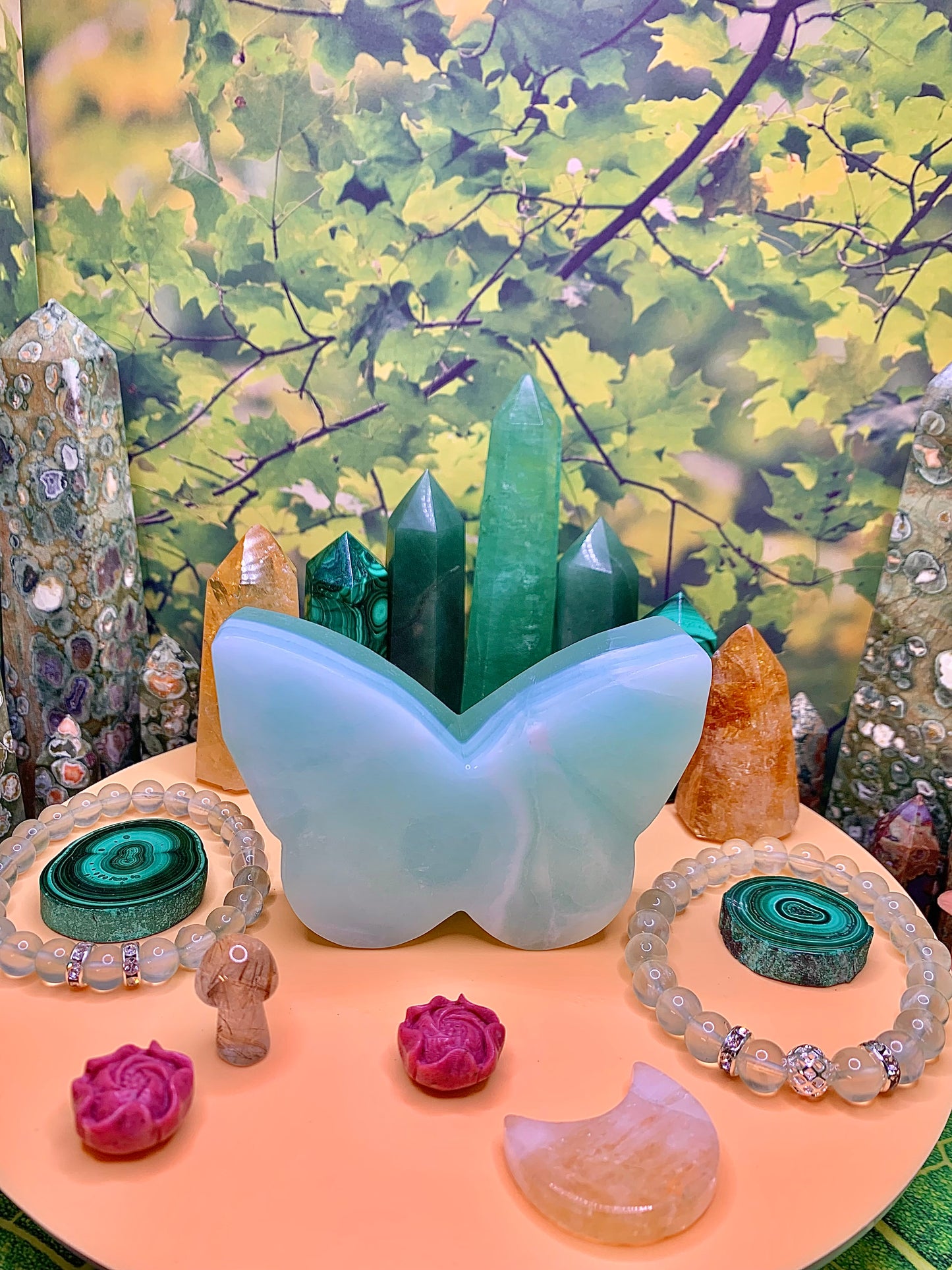 Pistachio Calcite Butterfly 🦋 Carving