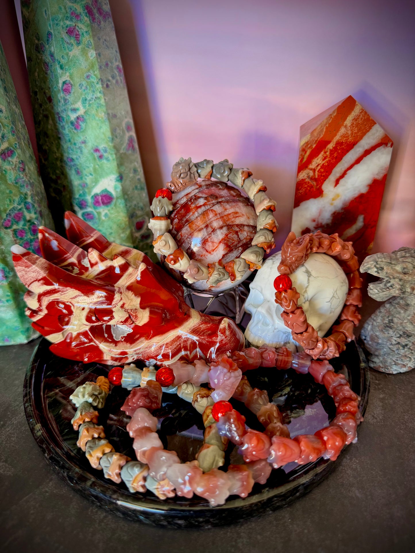 Alashan Agate Dragon Bracelet (10-14mm) MELEYS