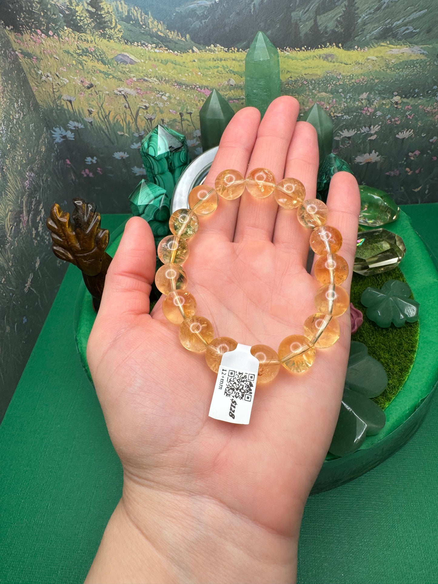 HQ* Citrine Round Bead Bracelet (12+mm)