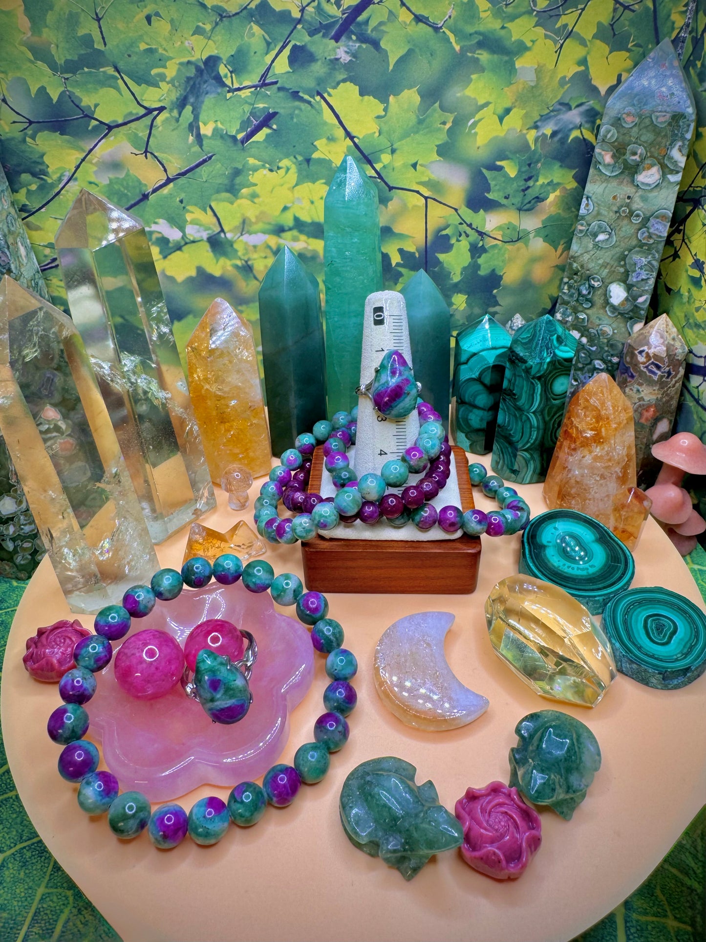 Ruby Fuchsite Teardrop Ring .925