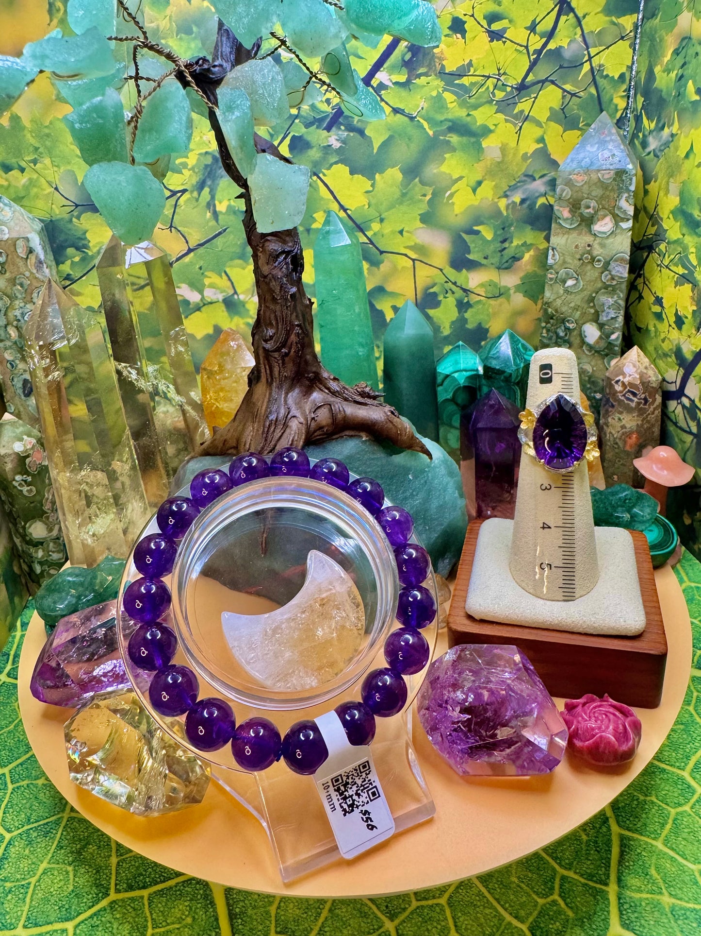 Amethyst Round Bead Bracelet 10+mm