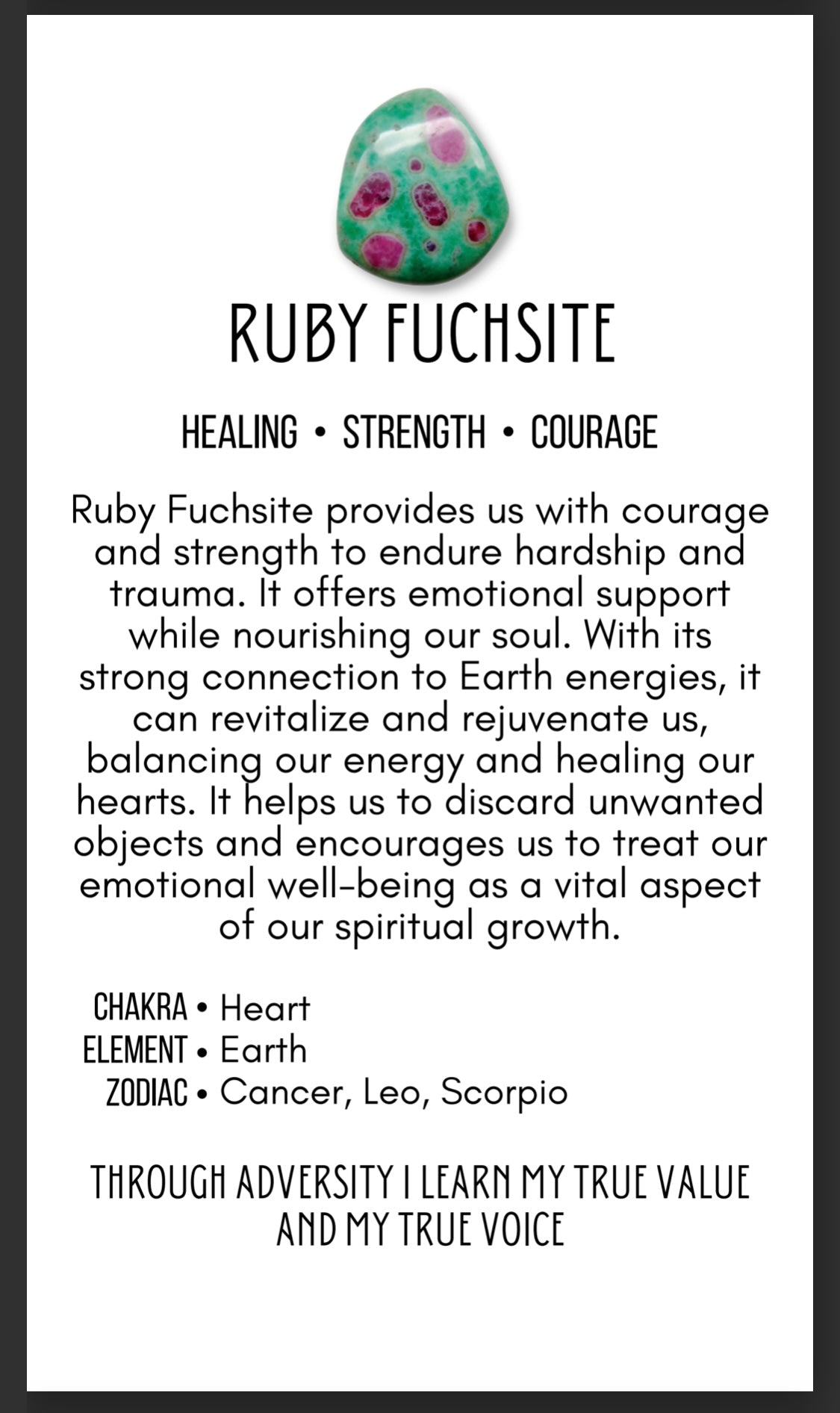 Ruby Fuchsite Teardrop Ring .925