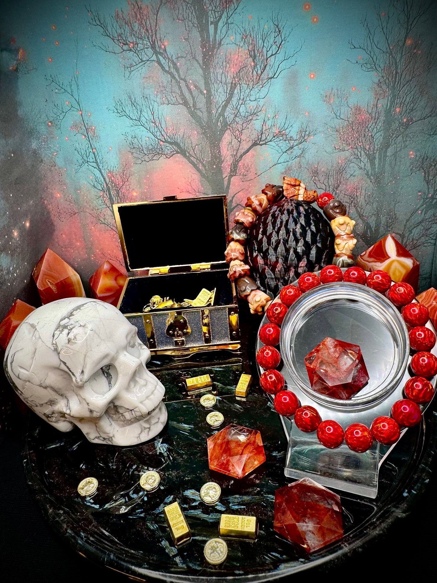 Ruby Red (DRAGON’s FIRE 🔥) Astra Opal Bracelet (10mm)