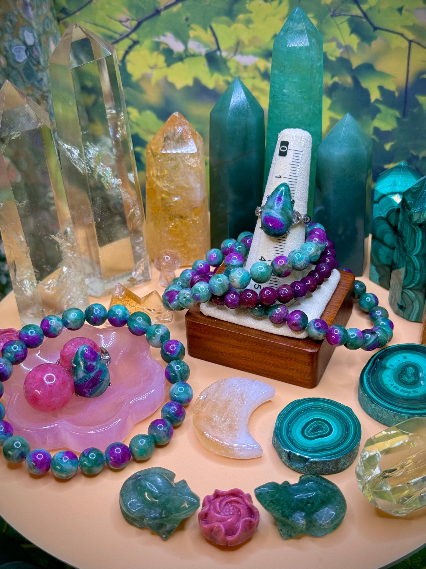 Ruby Fuchsite Teardrop Ring .925