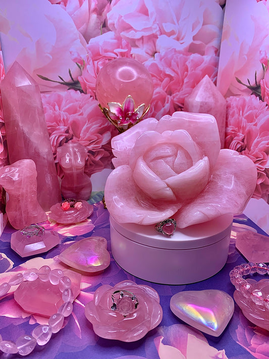 Rose Quartz Rose 🌹Carving