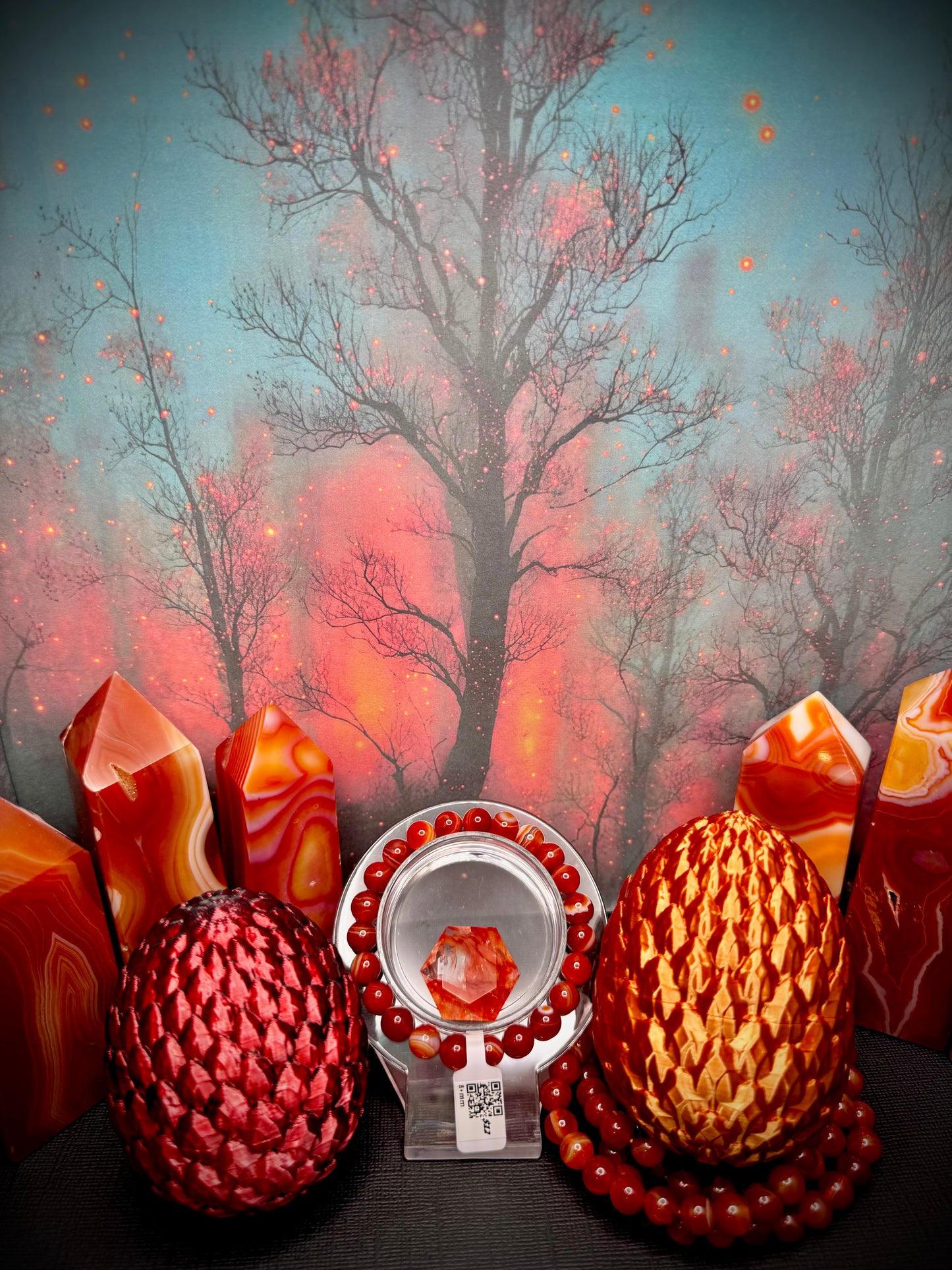 Carnelian Round Bead Bracelet (8mm)