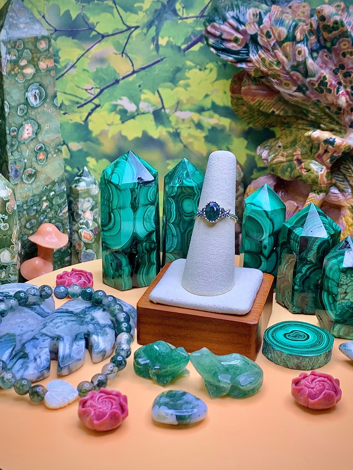 Moss Agate Oval Cut set in Sterling Silver