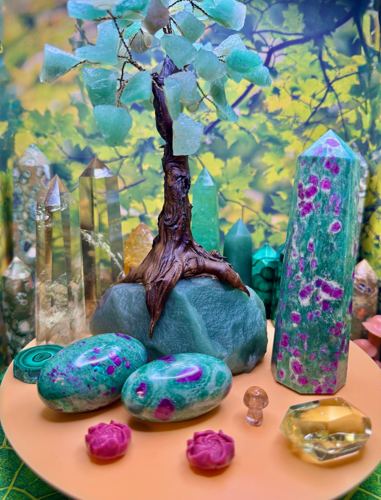 Ruby Fuchsite Tower