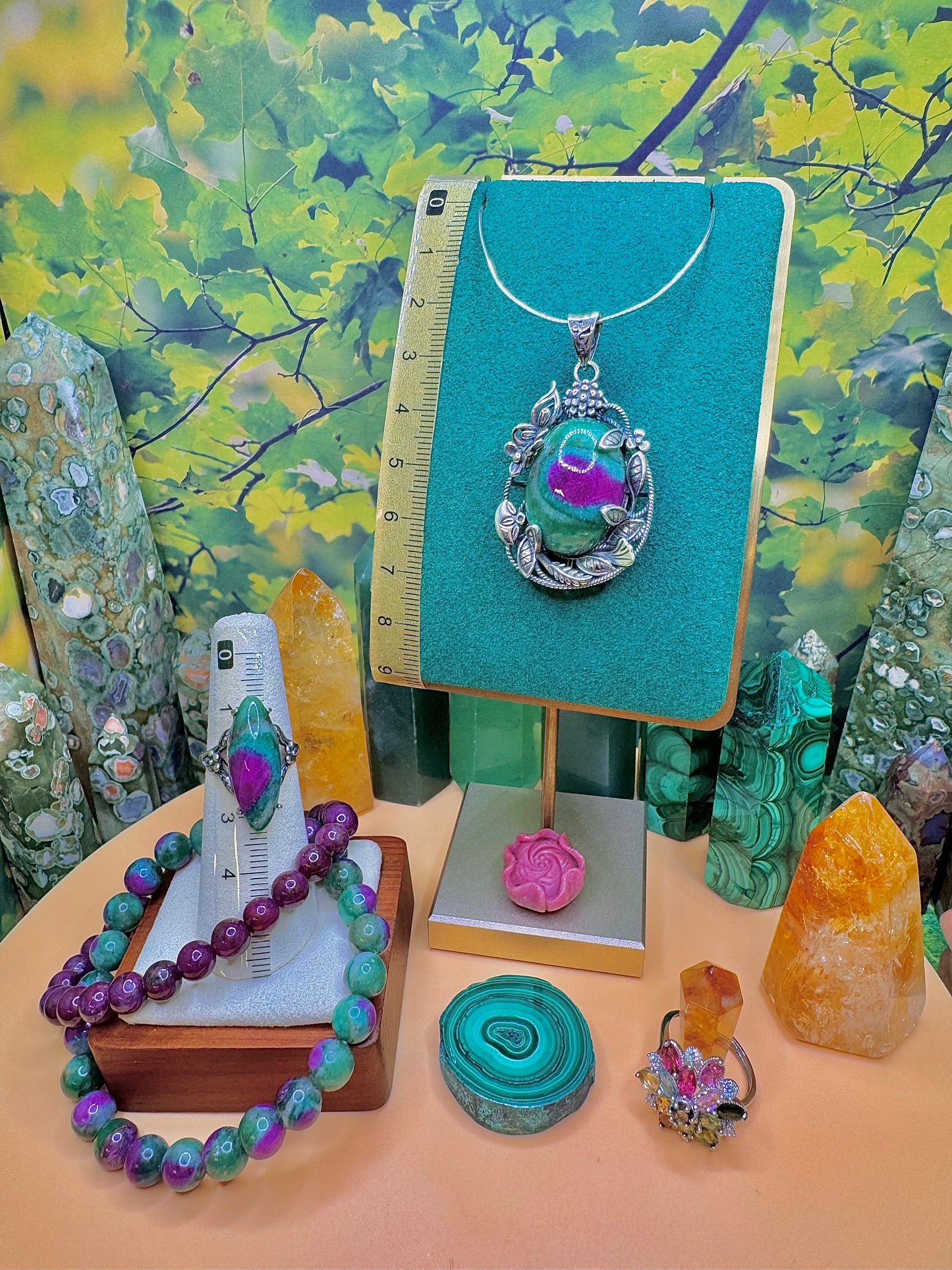 Ruby Fuchsite Pendant .925 Silver (Vintage Style)