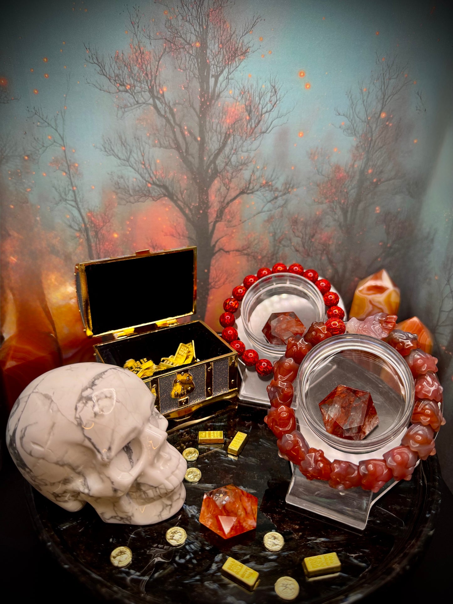 Alashan Agate Dragon Bracelet (10-14mm) CARAXES