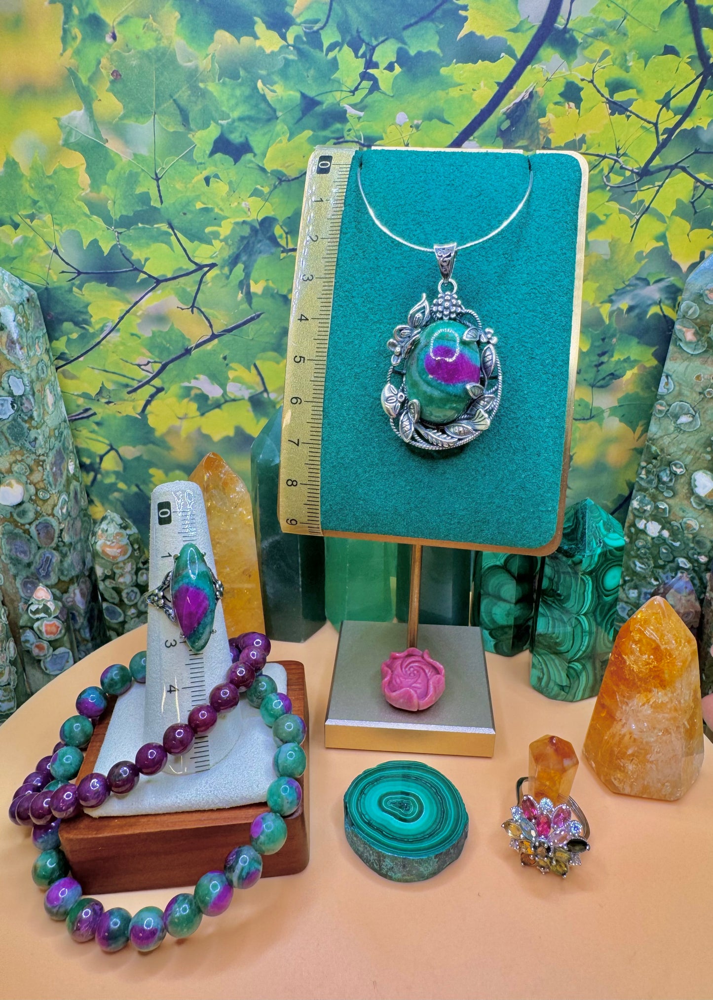 Ruby Fuchsite Pendant .925 Silver (Vintage Style)