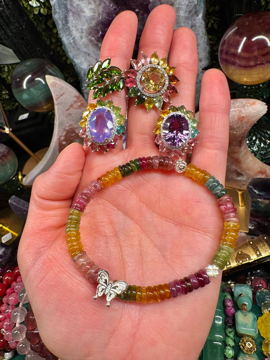 Amethyst Statement Ring with CZ & Rainbow 🌈 Tourmaline Accents