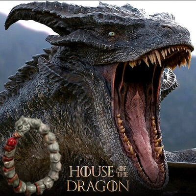 Alashan Agate Dragon Bracelet (10-14mm) SILVERWING