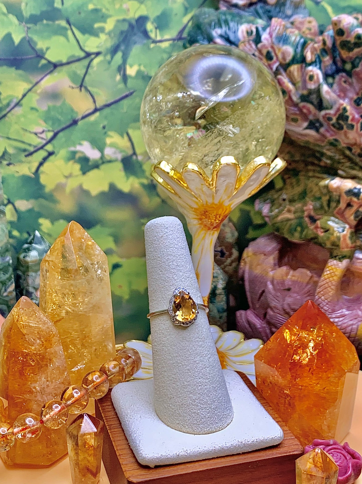 Citrine Tear Cut Set in Sterling Silver