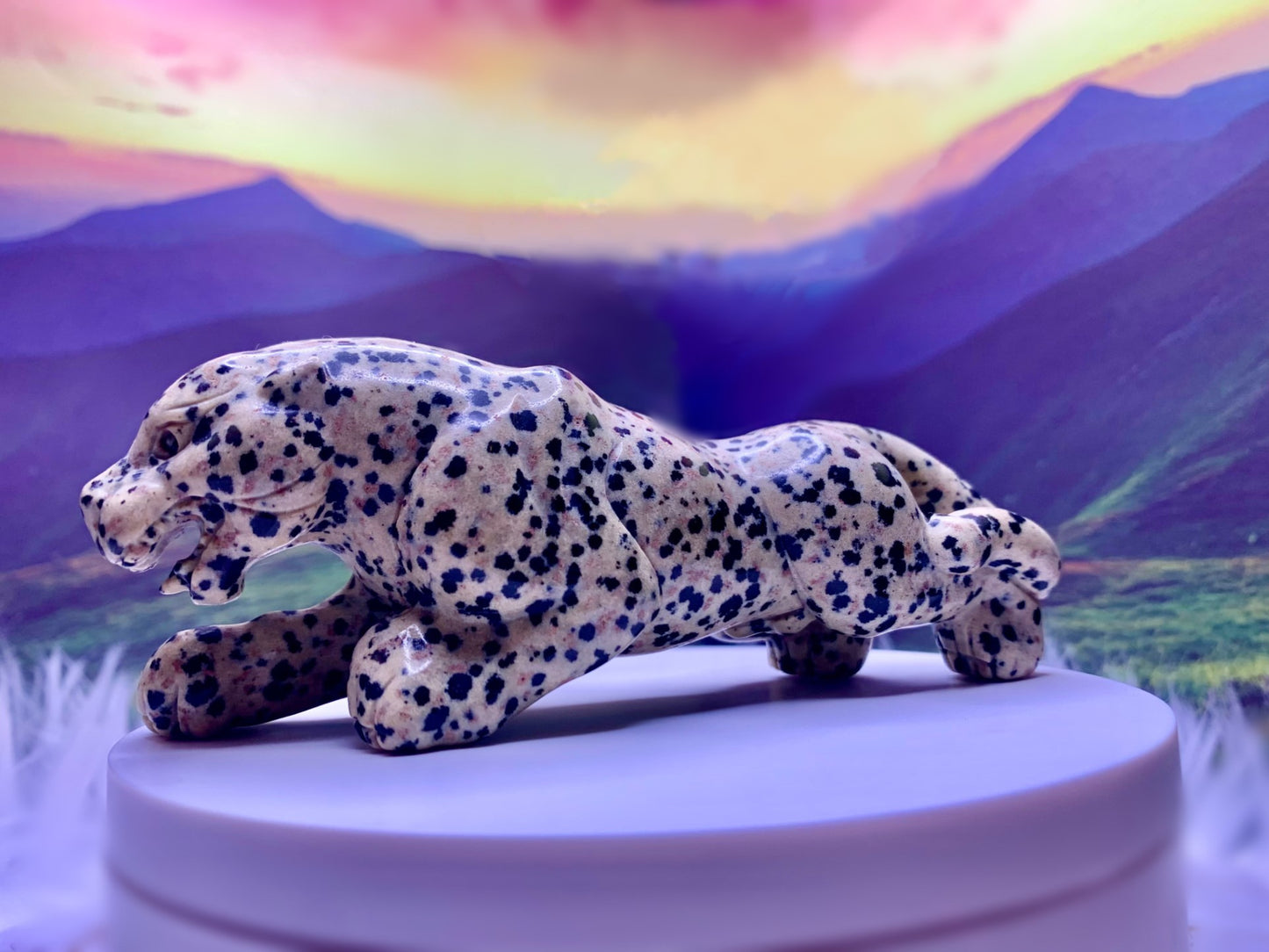 Dalmatian Jasper Leopard Carving