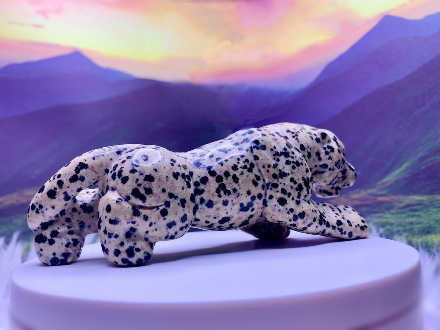 Dalmatian Jasper Leopard Carving