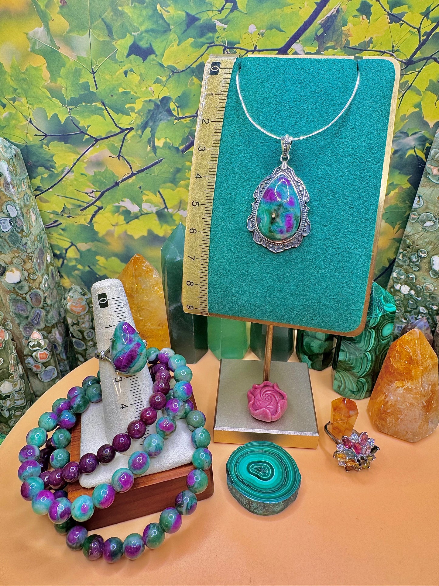 Ruby Fuchsite Pendant .925 Silver (Vintage Style)