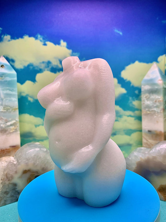 White Jade Pregnant Goddess