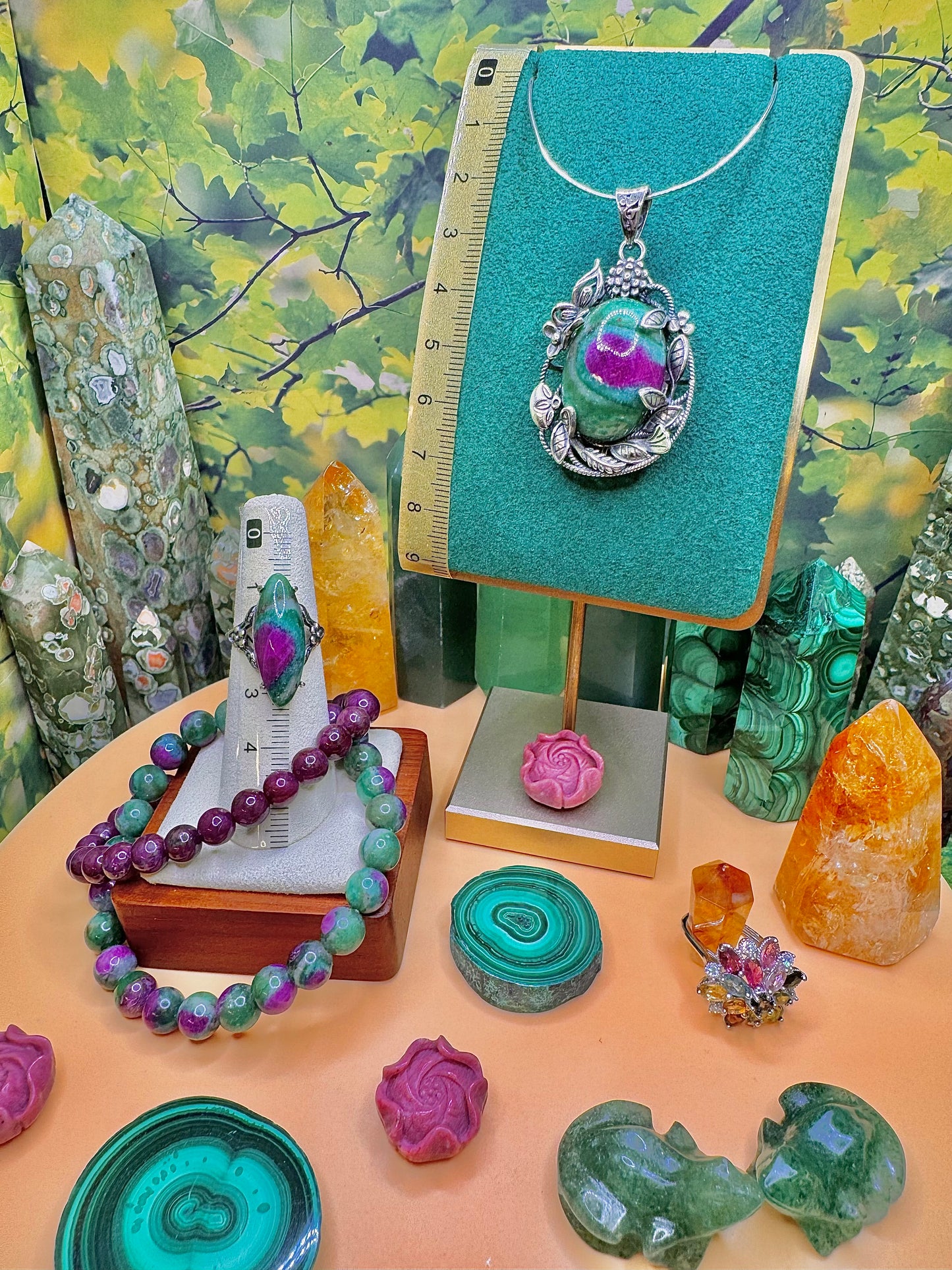 Ruby Fuchsite Pendant .925 Silver (Vintage Style)