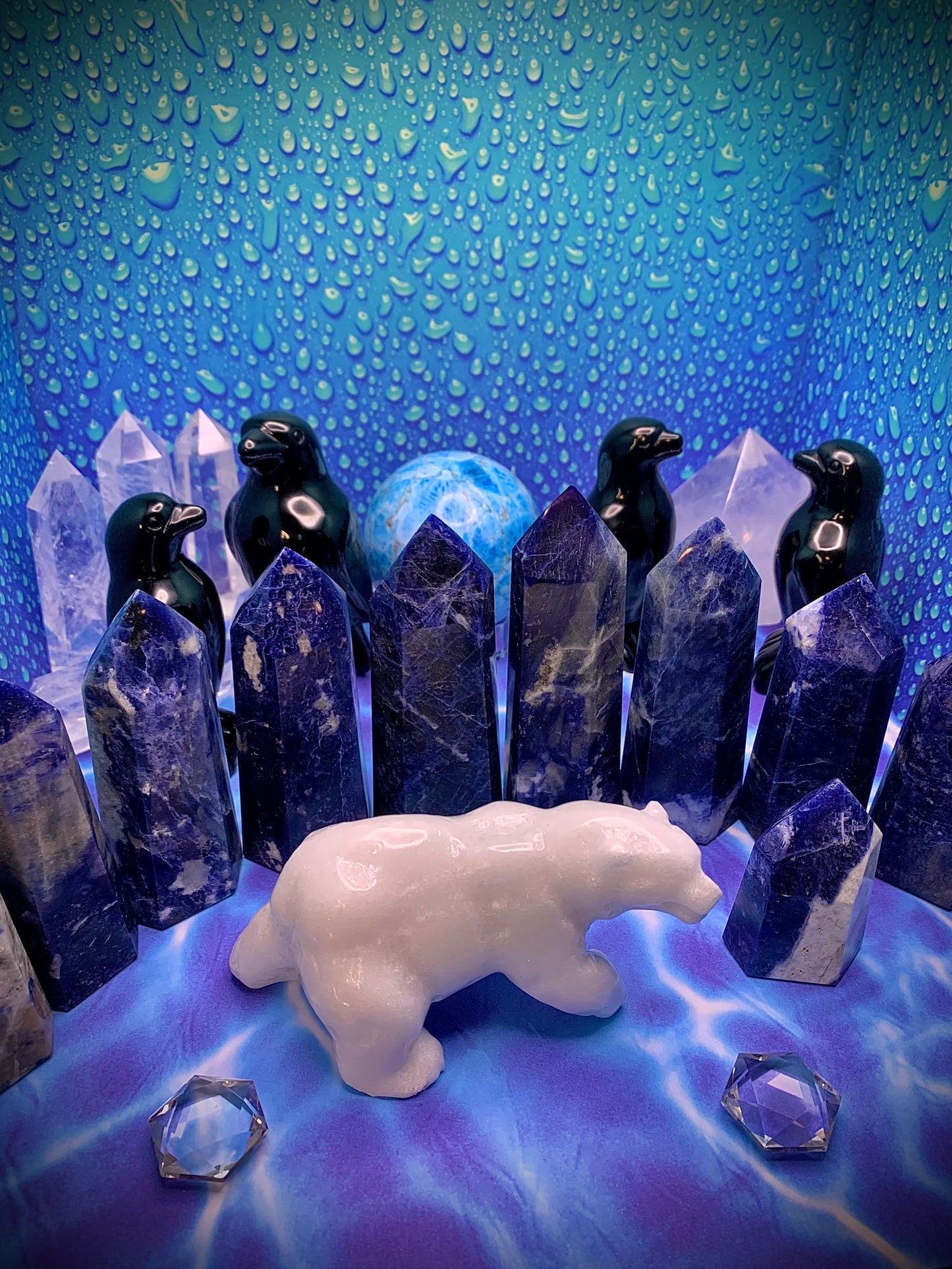 White Jade Polar Bear Carving