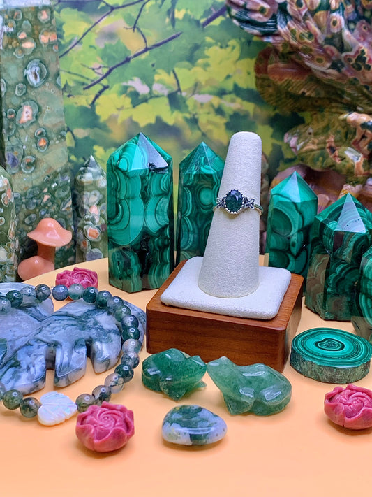 Moss Agate Oval Cut set in Sterling Silver