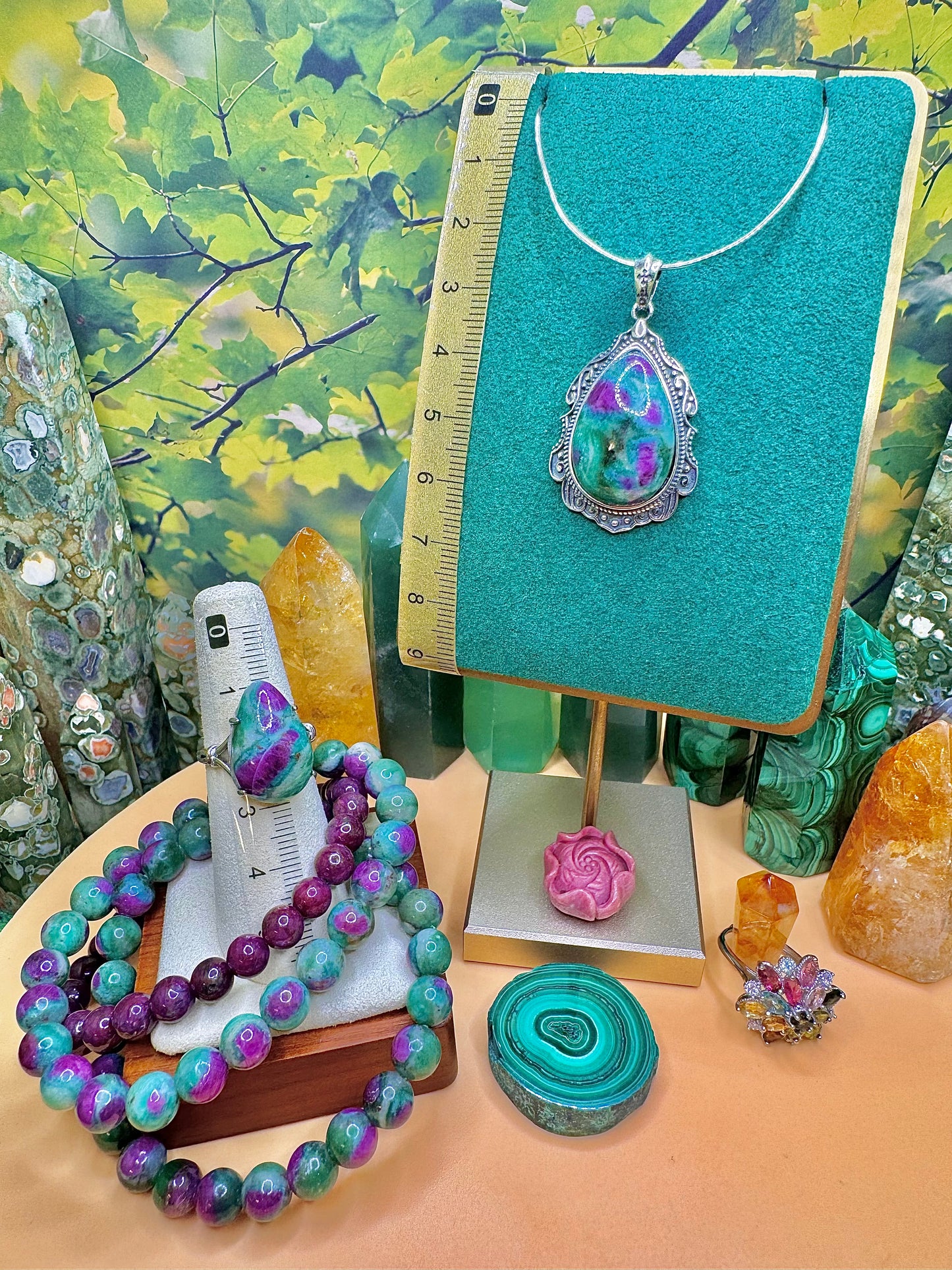 Ruby Fuchsite Pendant .925 Silver (Vintage Style)