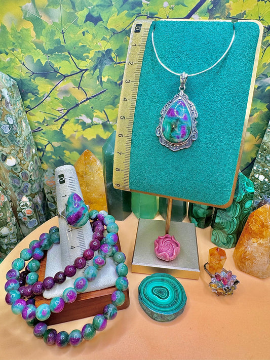 Ruby Fuchsite Pendant .925 Silver (Vintage Style)