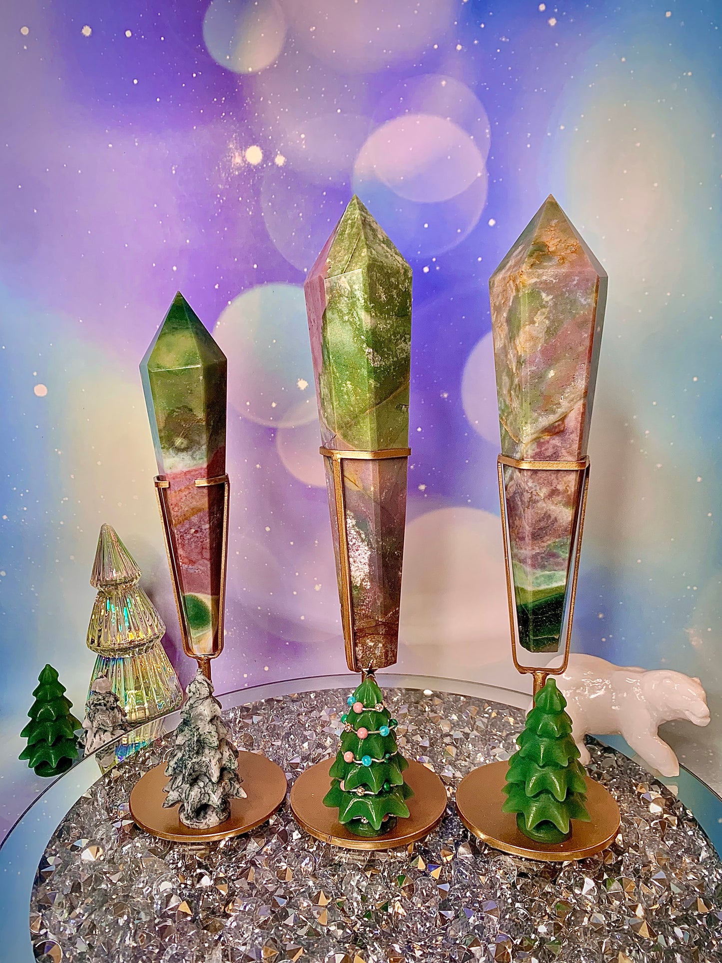 Ocean Jasper Wand on Stand