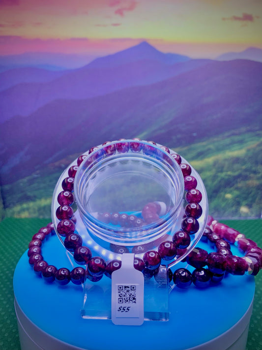 Garnet Round Bead 7mm Bracelet (HQ*)