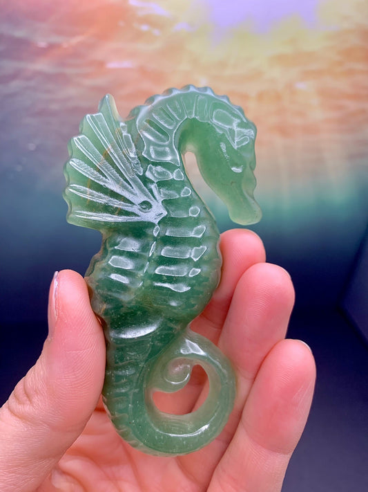 Green Aventurine Seahorse Carving