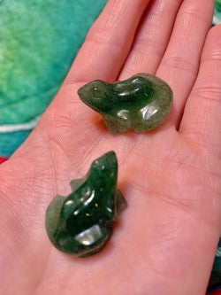 Green Strawberry Quartz Frog Carving