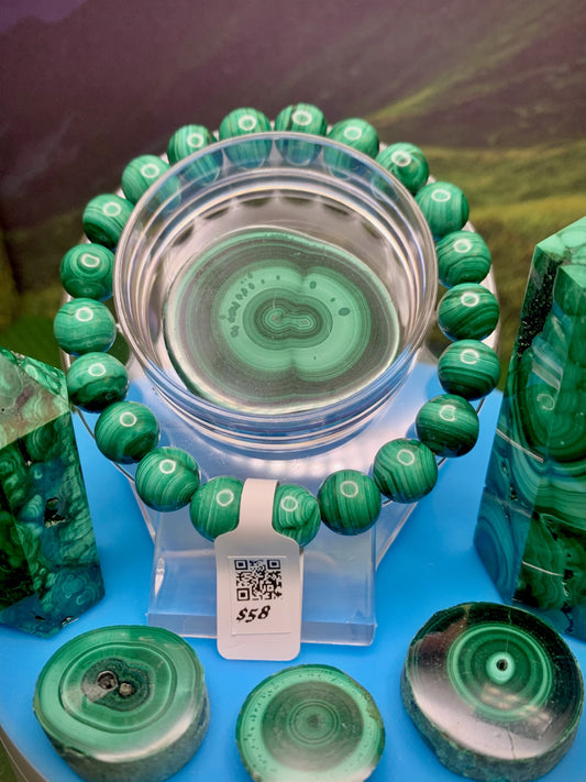 Malachite 9-10mm Bracelet (HQ*)