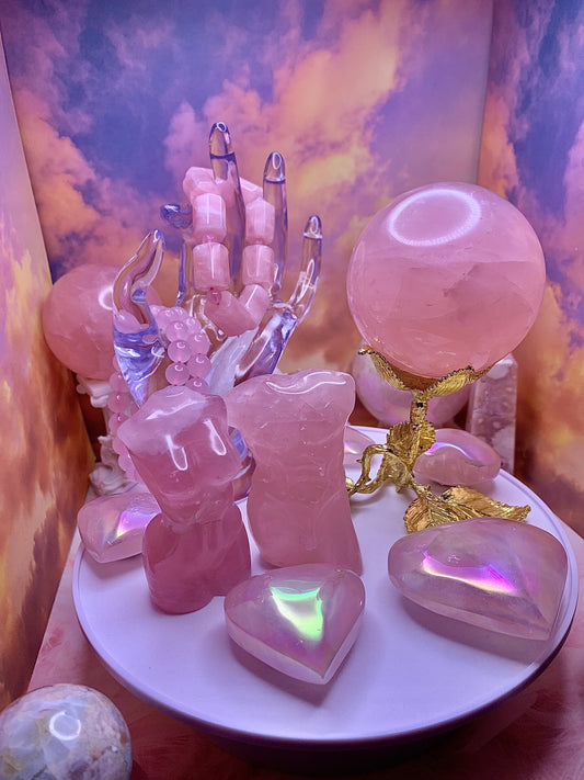 Rose Quartz Goddess Body Carving