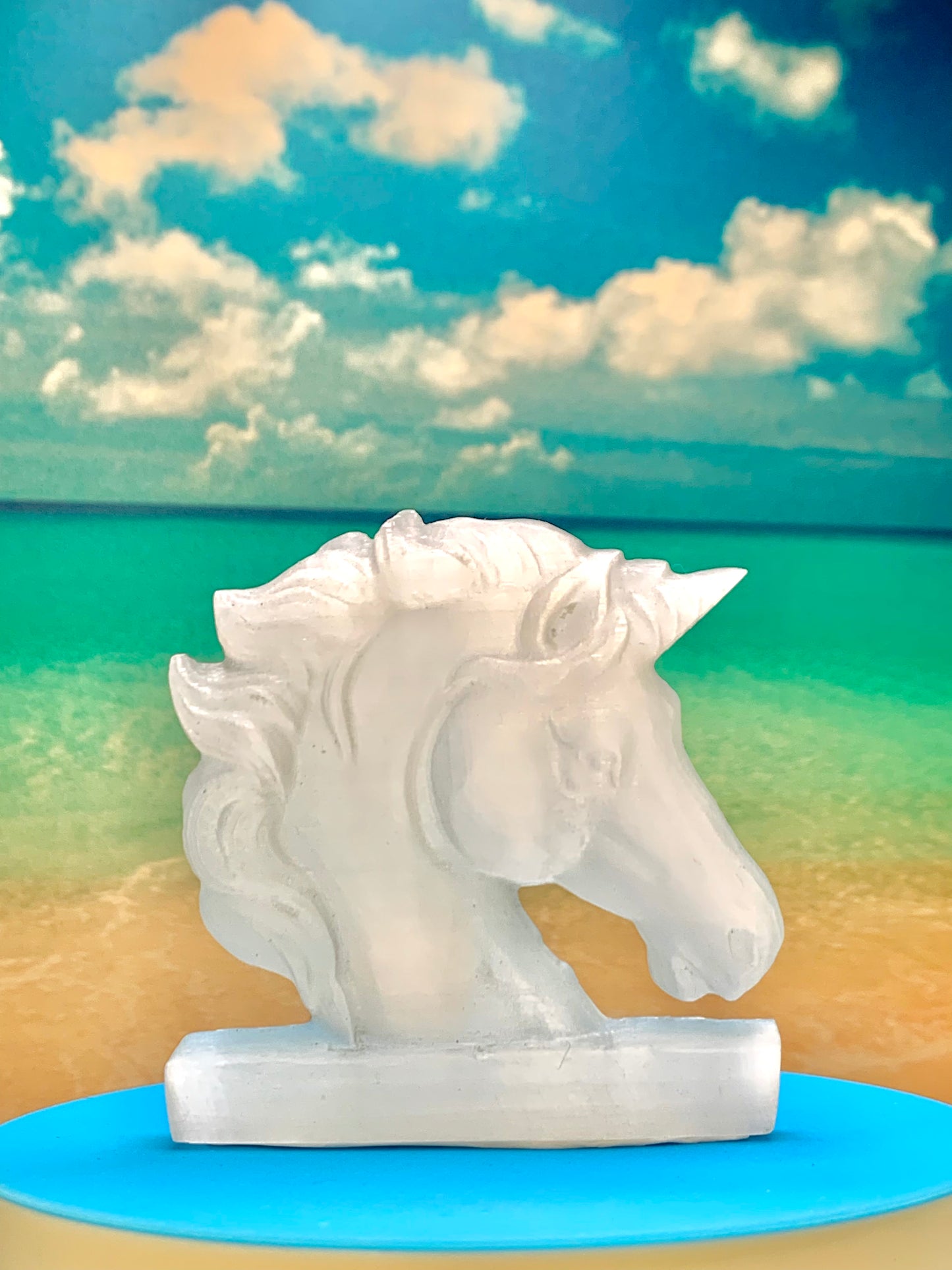 Selenite Unicorn Carving