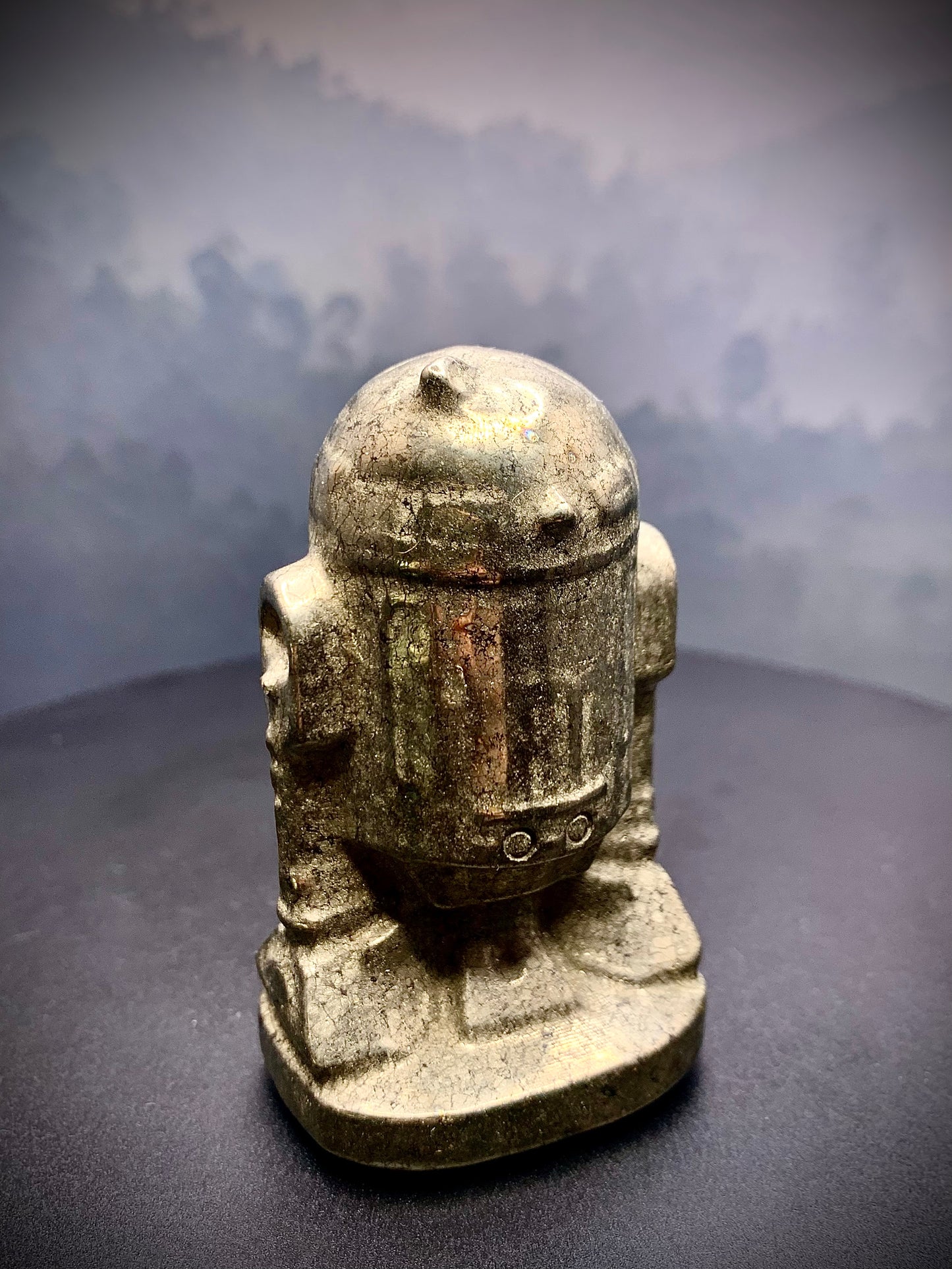 Pyrite R2D2 Carving