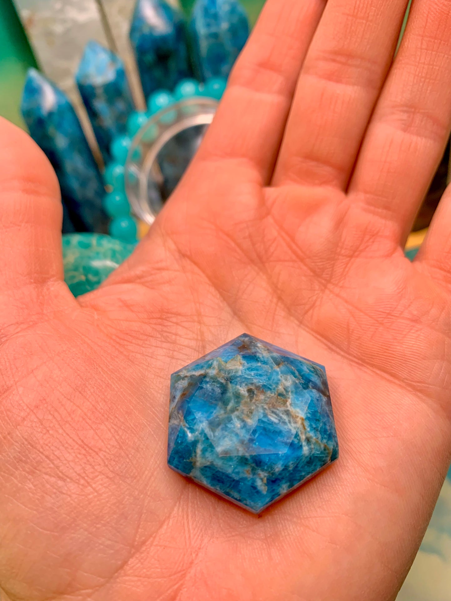 Star of David Apatite Pocket Stone