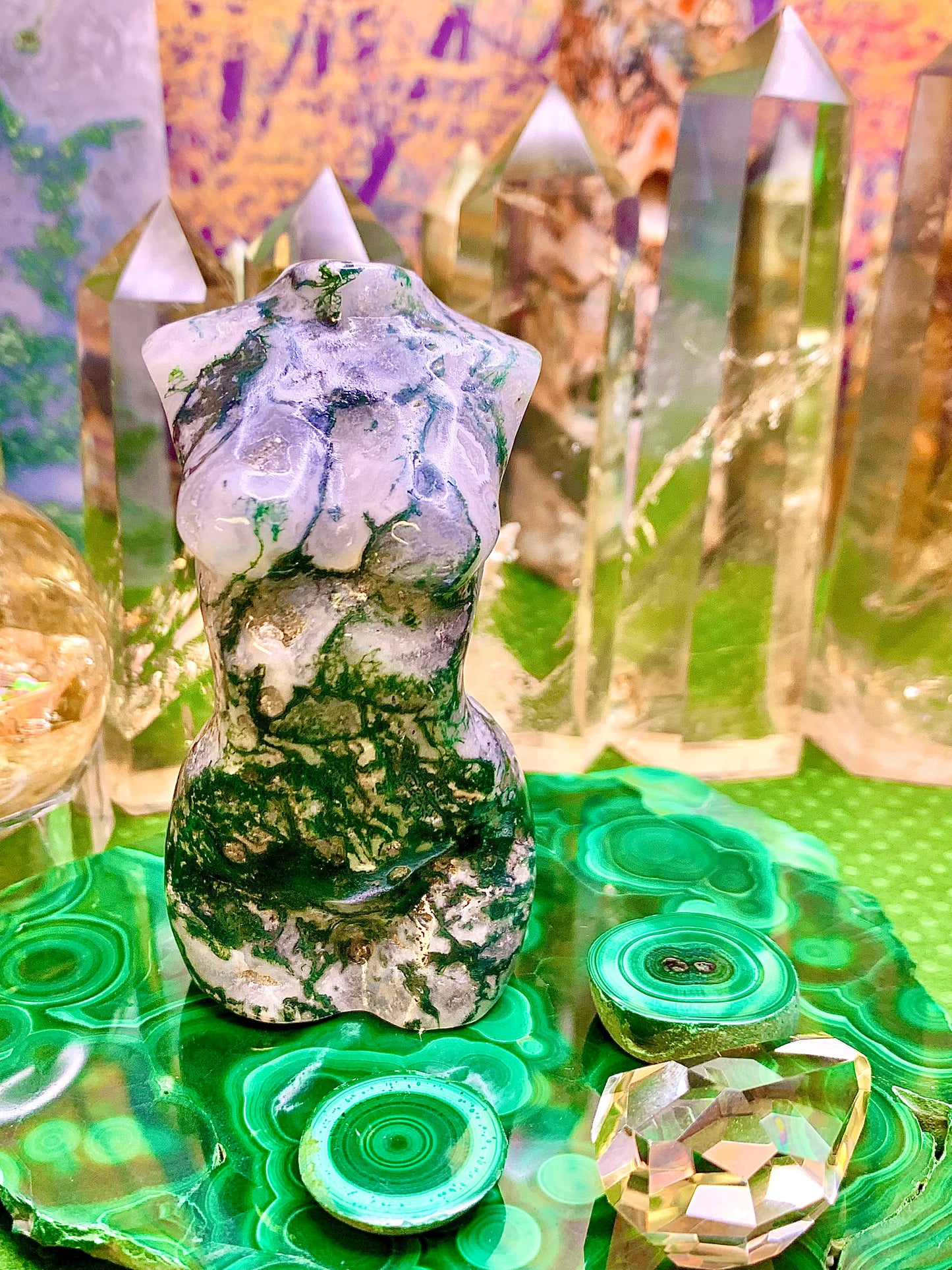 Moss Agate Goddess Body (Larger)