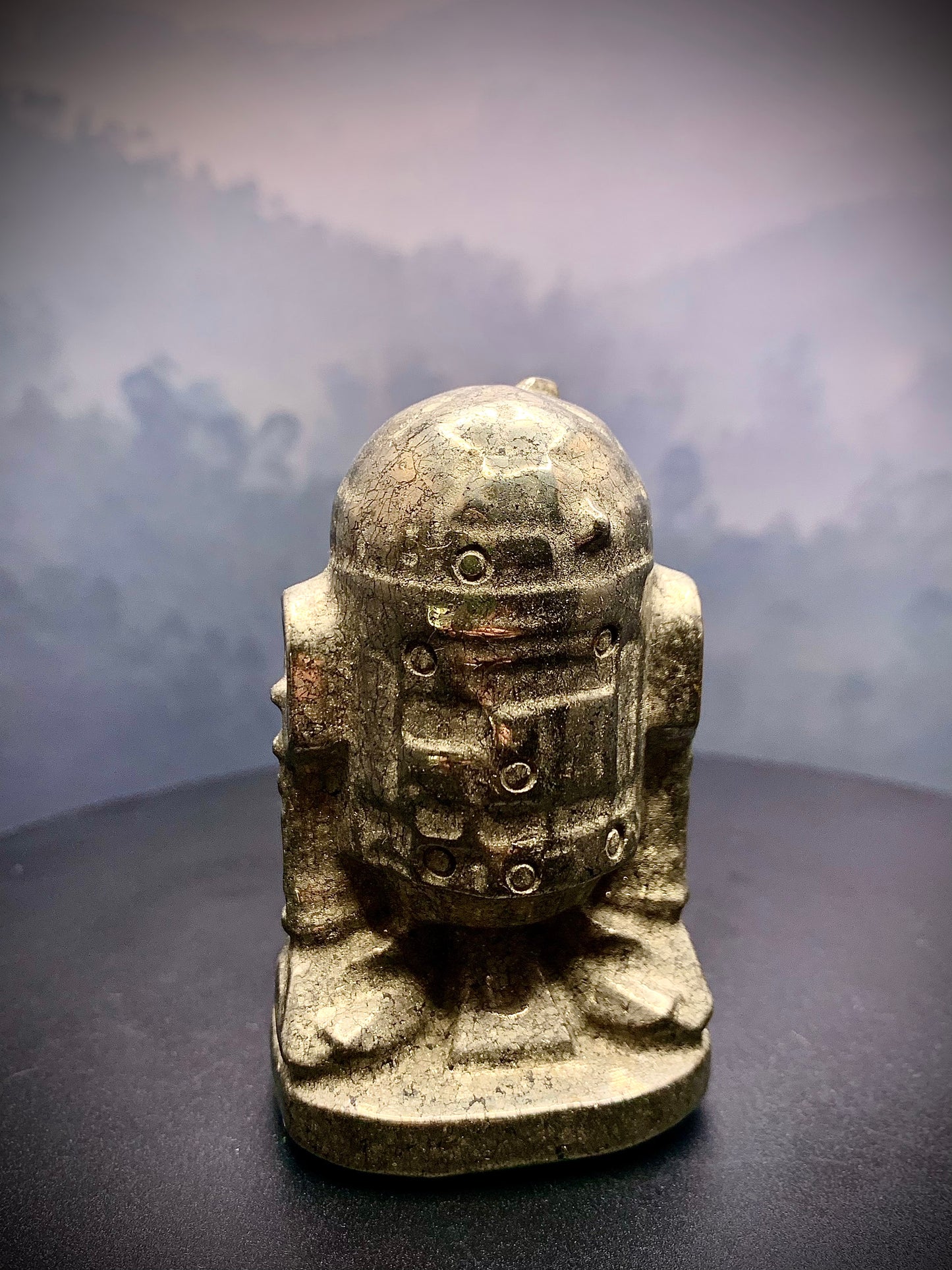 Pyrite R2D2 Carving