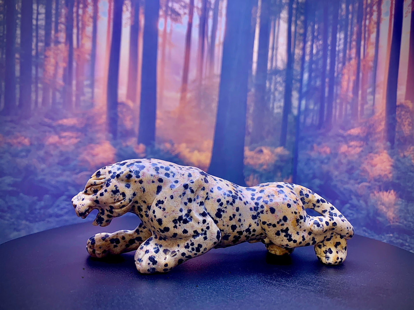 Dalmatian Jasper Leopard Carving