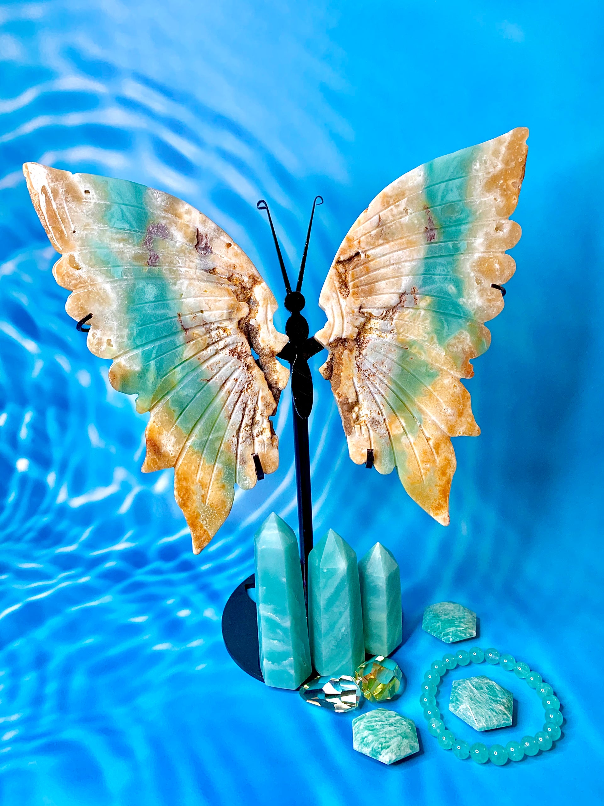 Amazonite Butterfly deals wing with stand