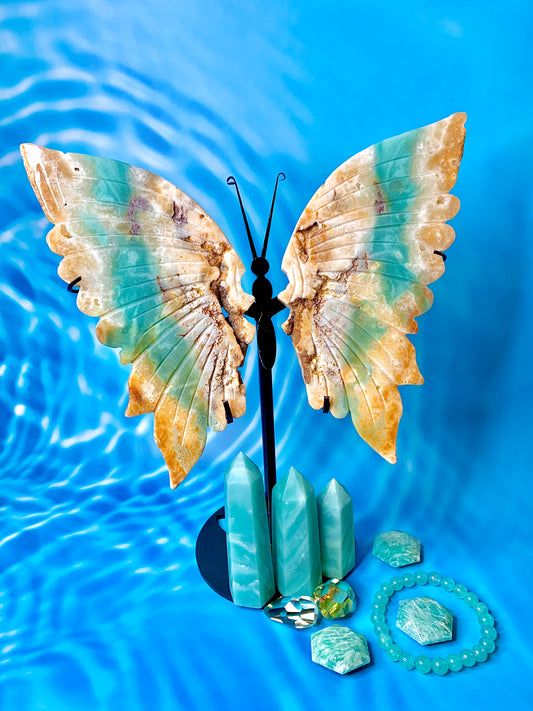 Amazonite Butterfly 🦋 Wings on Stand