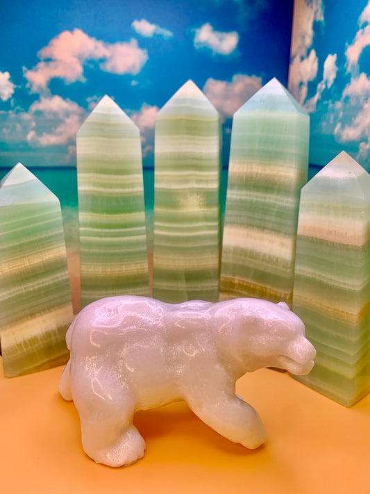 Caribbean Calcite Towers (Pistachio) *Medium*